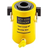 Mophorn 60T 2 Inch Hydraulic Cylinder Jack Hollow Single Acting Hydraulic Ram Cylinder 50mm Hydraulic Lifting Cylinders for Riggers Fabricators (60T 2 Inch Hollow)
