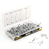 Alltrade Tradespro Aluminum Rivet Assortment, 500 Pieces, Multiple Sizes, Fasteners with Organized Storage Case, 836341