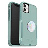 Bundle: OTTERBOX COMMUTER SERIES Case for iPhone 11 - (MINT WAY) + PopSockets PopGrip - (OPAL)