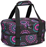 Slow Cooker Bag for Carrying Oval and Round-Shaped Crockpots, Multi Cookers, Rice & Pressure Cookers up to 6 Quarts to Transport Hot Food with Ease and in Style (Purple Circle)