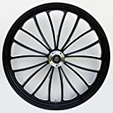 Ultima Manhattan Black Cut Aluminum Front Wheel, 26"x 3.5", Dual Disc, 2000 & Later Sealed Ball Bearings and 1" Axle, 37-661