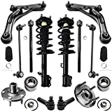 Detroit Axle - 14pc Front Struts w/Coil Spring, Lower Control Arms w/Ball Joints Inner Outer Tie Rods Sway Bar Links & Wheel Hub Bearings for 2008-2009 Ford Escape, Mercury Mariner - Exc. Hybrid