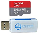 SanDisk 64GB Micro SDXC Ultra Memory Card Class 10 (SDSQUAR-064G-GN6MN) Works with Samsung Galaxy A10e, A10s, A30s, A50s, A90 5G Phone Bundle with 1 Everything But Stromboli MicroSD & SD Card Reader