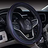 Mayco Bell Microfiber Leather Car Medium Steering Wheel Cover (14.5''-15'',Black Purple)