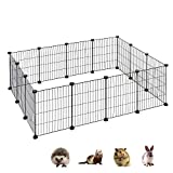 Kilodor Small Animals Playpen, 14pcs DIY Pet Cage Outdoor/Indoor, Metal Yard Fence for Guinea Pig, Kitten, Rabbit, Bunny, Puppy