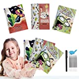 Echden Magic Practice Copybook for Kids, Reusable Handwriting Practice Books for Kids,Magic Copy Book can Groove Children's Writing Practice (Three Books+Pen)