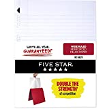 Five Star Loose Leaf Paper, 3 Hole Punched, Reinforced Filler Paper, Wide Ruled, 10-1/2 x 8 inches, 100 Sheets/Pack, 1 Pack (15000)