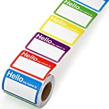 Methdic 5 Colors (Hello My Name is) Name Tags Stickers 400 Labels for Office, Meeting, School, Teachers and Mailing