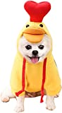 ChezAbbey Dog Hoodies Pet Chicken Clothes Outfit Cat Warm Winter Sweater Coat Pullover Clothing Doggie Hooded Sweatshirts Puppy Apparel Cold Weather Costume for Chihuahua Small Medium Dogs