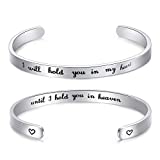 Memorial Bracelet I'll Hold You in My Heart Until I Hold You in Heaven Gifts for Her Remembrance Jewelry (Cuff)