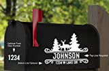 Mailbox Numbers Street Address Decal - Deer In Woods Forest Trees Scene - Custom