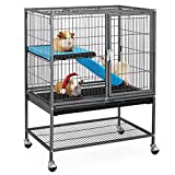 Yaheetech Metal Rolling Critter Nation Cage for Adult Rats/Ferrets/Chinchillas Small Animal Cage w/Removable Ramp & Platform Black