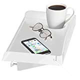 Bedside Shelf for Bed  College Dorm Room Clip On Nightstand with Cup Holder & Cord Holder - Nightstand for Students  Bunk Bed Shelf for Top Bunk  Kids Nightstand for Bedroom (Plastic, White)
