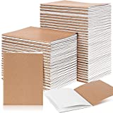 150 Pack Kraft Paper Notebooks Blank Page Kraft Writing Notepad Sewn Travel Journal A6 Pocket Memo Pad Unlined Subject Notebooks for Travelers, Students, Classroom, Home, Office, School Supplies