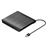 ROOFULL External CD DVD +/-RW Drive USB 3.0 Protable USB DVD/CD ROM Burner Optical Drive Player Reader Writer for Windows 11/10/8/7 Laptop Desktop Computer, Mac MacBook Pro/Air, iMac, Black (Updated)