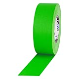 2" Width ProTapes Pro Gaff Premium Matte Cloth Gaffer's Tape With Rubber Adhesive, 50 yds Length x, Fluorescent Green (Pack of 1)