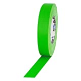 1" Width ProTapes Pro Gaff Premium Matte Cloth Gaffer's Tape With Rubber Adhesive, 50 yds Length x, Fluorescent Green (Pack of 1)