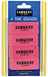 Sargent Art 36-1013 4 Count Eraser Blister Pack, Pink