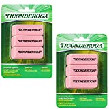 TICONDEROGA Pink Carnation Erasers, Wedge, Medium, Pink, 2-5/16 x 13/16 x 7/17 Inches