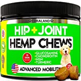 Hemp Hip and Joint Supplement for Dogs - Glucosamine, Chondroitin, Hemp Oil, MSM - Mobility & Flexibility Support - Advanced Joint Health, Pain Relief - Made in USA - 170 Soft Chews (Peanut Butter)