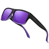 DUBERY Unisex Wide Frame Polarized Sunglasses UV Protection Retro Rectangular Sun Glasses D912