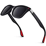 Black Polarized Sunglasses for Men and Women,Dark Driving Fishing Golf HD UV400 Shades