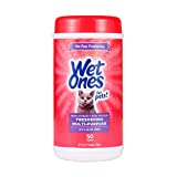 Wet Ones for Pets Freshening Multipurpose Wipes for Cats with Aloe Vera | Easy to Use Cat Cleaning Wipes, Freshening Cat Grooming Wipes for Pet Grooming in Fresh Scent | 50 ct Cannister Cat Wipes