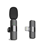 Professional Wireless Lavalier Lapel Microphone for iPhone, iPad - Cordless Omnidirectional Condenser Recording Mic for Interview Video Podcast Vlog YouTube