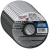 Milwaukee 10 Pack - 4 1 2 Cutting Wheels For Grinders - Aggressive Cutting For Metal & Stainless Steel - 4-1/2" x .045 x 7/8-Inch | Flat Cut Off Wheels