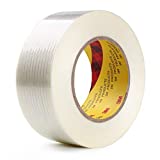 Filament Strapping Tape 3M 8915 2" x 60 Yards/55m 6mil Fiberglass Reinforced Heavy Duty Packing Tape Color Clear(8915A)