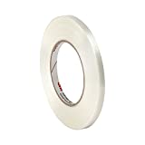 TapeCase 1139 0.25" x 60yd (PK-2) Clear Polyester Film/Glass Filament 3M Reinforced Electrical Tape 1139, 311 degrees F Performance Temperature, 0.0065" Thickness, 60 yd Length, 0.25" Width (Pack of 2)