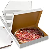 10" Length x 10" Width x 1.5" Depth Clay Coated White Extra Thin Lock Corner Pizza Box by MT Products (10 Pieces)