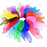 28 Pieces Dance Scarves Square Juggling Scarf Magic Scarves, 14 Colors, 24 by 24 Inches