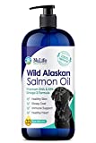 100% Pure Wild Alaskan Salmon Oil for Dogs, Omega 3 Dog Fish Oil Liquid, Skin and Coat Supplement for Shedding, Dry Itchy Skin and Allergies, All Natural EPA + DHA Fatty Acids, 32 oz Pump Bottle