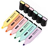 ZEYAR Highlighter, Pastel Colors Chisel Tip Marker Pen, Assorted Colors, Water Based, Quick Dry (6 Macaron Colors)