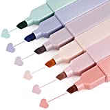 Aesthetic Cute Highlighters Assorted Colors, Bible Highlighters and Pens No Bleed, Mild Soft Chisel Tip Pastel Highlighters Marker Pens for Bullet Journaling Note Taking Stationary Supplies (Sunny)