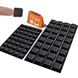 Black Rubber Feet 72PCS Self Adhesive Rubber Feet Black Bumper Pads Square Bumpers for Electronics Speakers Computers Keyboard PS4