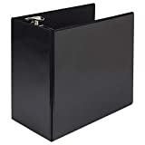 Samsill Titan Extra Large 6 Inch 3 Ring View Binder - Non-Stick Customizable Clear View Cover - Locking D-Ring - Holds Over 1250 Sheets - Black
