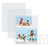 Photo Album Refill Sheets, 4 x 6 Inch Mixed Format, Heavyweight, Diamond Clear 3 Ring Photo Binder Page Refills, by Better Office Products, 150 Total Photos (25 Pack)