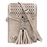 seOSTO Womens Small Crossbody Bag, Tassel Cell Phone Purse Holder Wallet