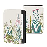 Colorful Star Floral Slim Case for All-New Kindle Paperwhite 11th Gen 2021 Release - Botanical Flowers Patterned PU Leather Covers for 6.8" Kindle Paperwhite Signature Edition - Colorful Plants