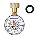 MEASUREMAN 2-1/2" Water Pressure Test Gauge, 3/4" Female Hose Thread, 0-200 psi/kpa with Maximum Pressure Memory