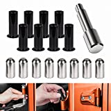 PIILOO Door Pin Guides & Door Hinge Liners & Door Bushing Removal Tool Compatible with Jeep Wrangler JK JKU JL JLU Sports Sahara Freedom Rubicon Unlimited Gladiator JT 2/4-Door 2007-2021 (17 PCS)