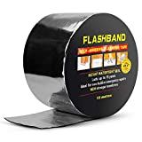 BXI Flashing Roll Tape Membrane, 4 inches X 32 Feet Thick Waterproof Patch Seal Tape, Self-Adhesive SBS Modified Rubberized Asphalt, Deck Seam Joist Leak Sealant for Roof Window Gutter Repair Outdoor