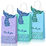 18 Packs Mermaid Party Favors Bags Mermaid Party Presents Bag Mermaid Gift Bags Mermaid Candy Bags Mermaid Treat Bags Paper Goodie Bags for Chocolate Accessories Birthday Themed Party Supplies