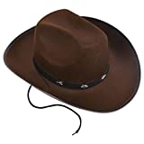 Kangaroo Cowboy Hat with Pull-on Closure, Cowboy Hat for Men and Women, Felt Cowboy Hat, Cowboy Hats for Adults, Cowgirl Hat, Men and Womens Beach Hat, Womens and Mens Cowboy Hat (Brown)