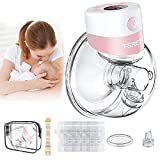 Breast Pump Electric, TSRETE Wearable Breast Pump,Hands Free Breast Pump,Portable Breast Pump with 2 Modes,9 Levels,LCD Display,Memory Function Rechargeable Single Milk Extractor - 27mm Flange