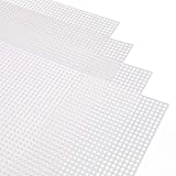 SAVITA 6 Pieces 13x10.24in 7 Count Plastic Needlepoint Canvas White Plastic mesh Sheets for Embroidery Crafting and Knit and Crochet Projects