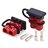 Orion Motor Tech Wire Connector 2 Pack, 50A Wire Harness Plug Kit for 6 to 12 Gauge Cables, 12V to 36V Battery Quick Connect Disconnect Set for Car Bike ATV Winches Lifts Motors More, Set of 2, Red