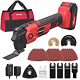 POPULO 20V Cordless Oscillating Tool Kits, 22000 OPM Variable Speed, 4.5 Oscillating Angle Multi Tool, 27 Piece Battery Powered Multi-Tool for Cutting Wood, Drywall, Nails, Scraping, and Sanding